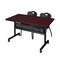 Kobe Rectangle Mobile table, 48" W, 29" H, Laminate Top, Mahogany MKFTM4830MH47BK - alternate 1